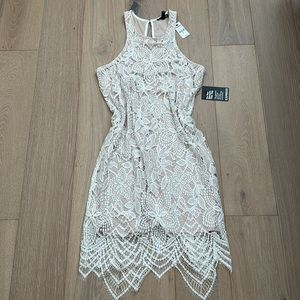 Express white lace shift dress